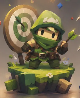 Steady class character in green holding darts